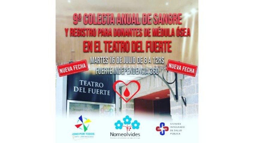 Se realizará la novena colecta anual de sangre